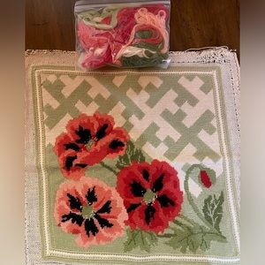 Vintage Cara embroidered floral cushion cover